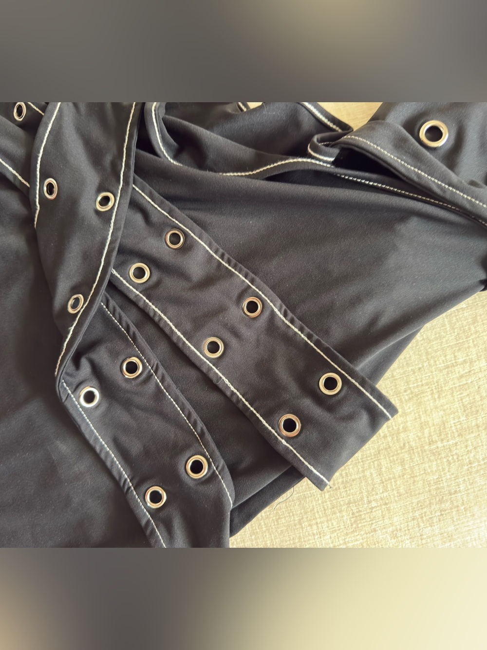 SHEIN Black Asymmetric Cutout Eyelet Mini Dress - Picture 5 of 6